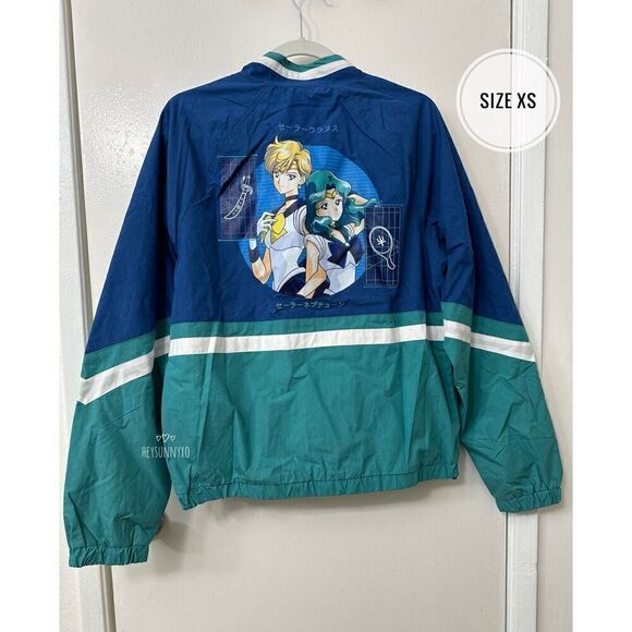 Pretty Guardian Sailor Moon Color Block Sailor Uranus & Neptune Windbreaker - Picture 1 of 11